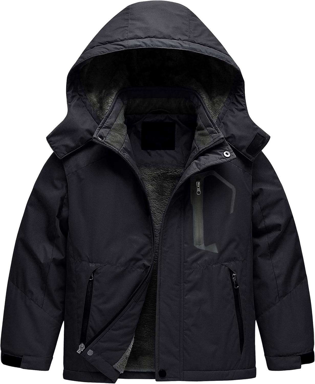 Boy'S Waterproof Ski Jacket Warm Winter Fleece Snow Coat Windproof Snowboarding Rain Jacket