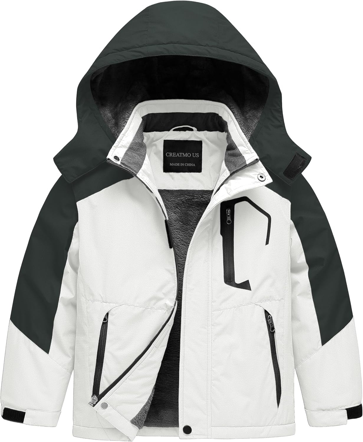 Boy'S Waterproof Ski Jacket Warm Winter Fleece Snow Coat Windproof Snowboarding Rain Jacket