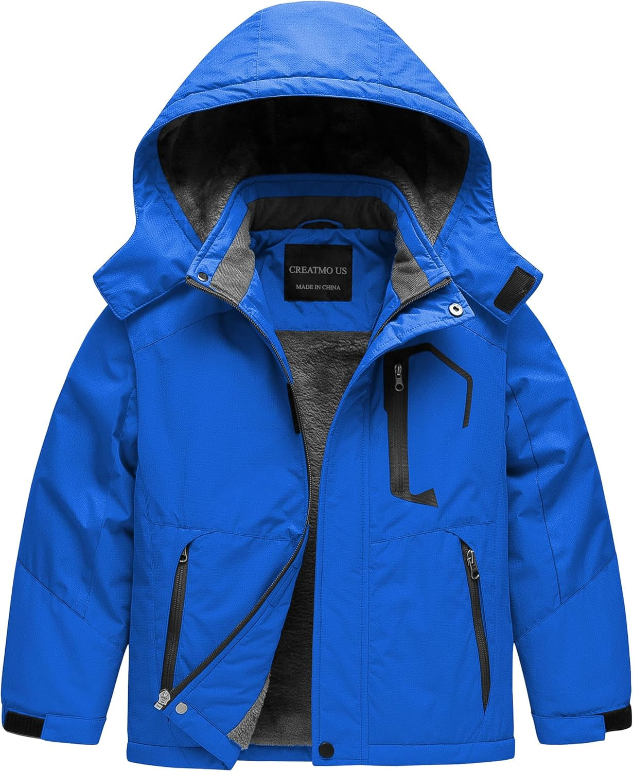 Boy'S Waterproof Ski Jacket Warm Winter Fleece Snow Coat Windproof Snowboarding Rain Jacket