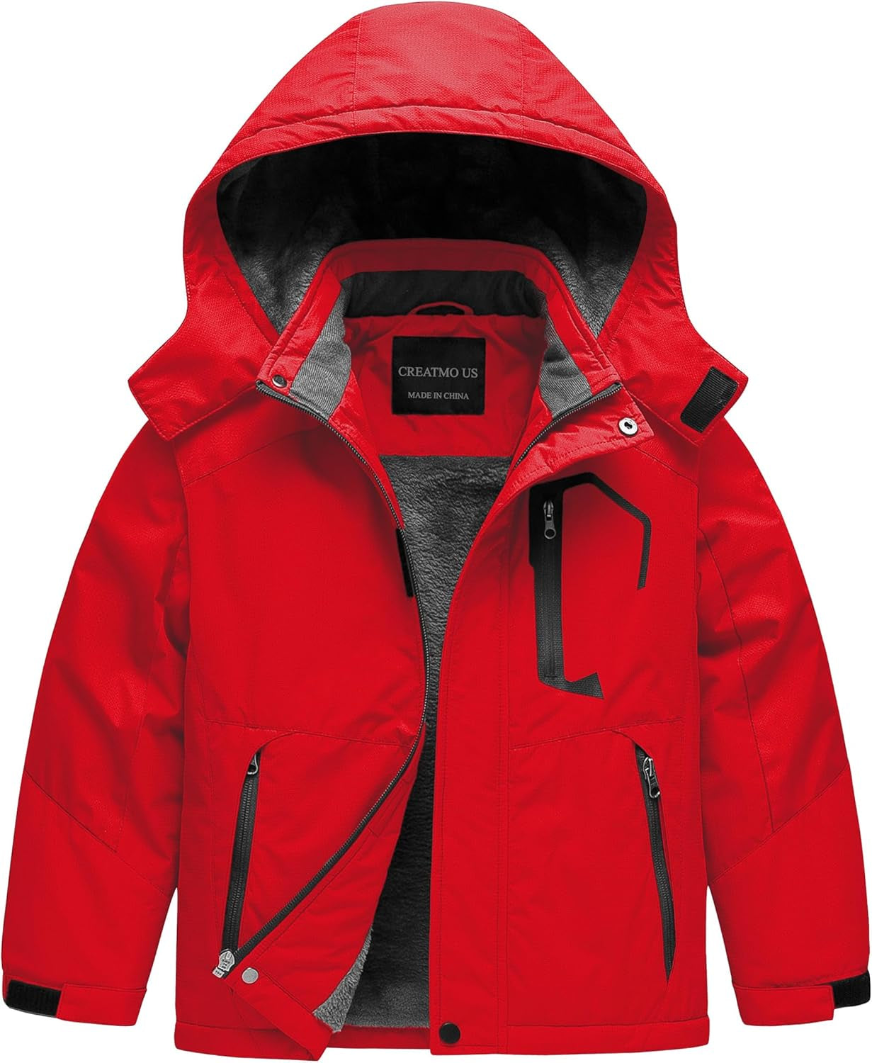 Boy'S Waterproof Ski Jacket Warm Winter Fleece Snow Coat Windproof Snowboarding Rain Jacket