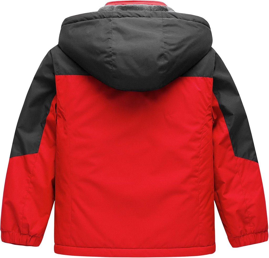Boy'S Waterproof Ski Jacket Warm Winter Fleece Snow Coat Windproof Snowboarding Rain Jacket
