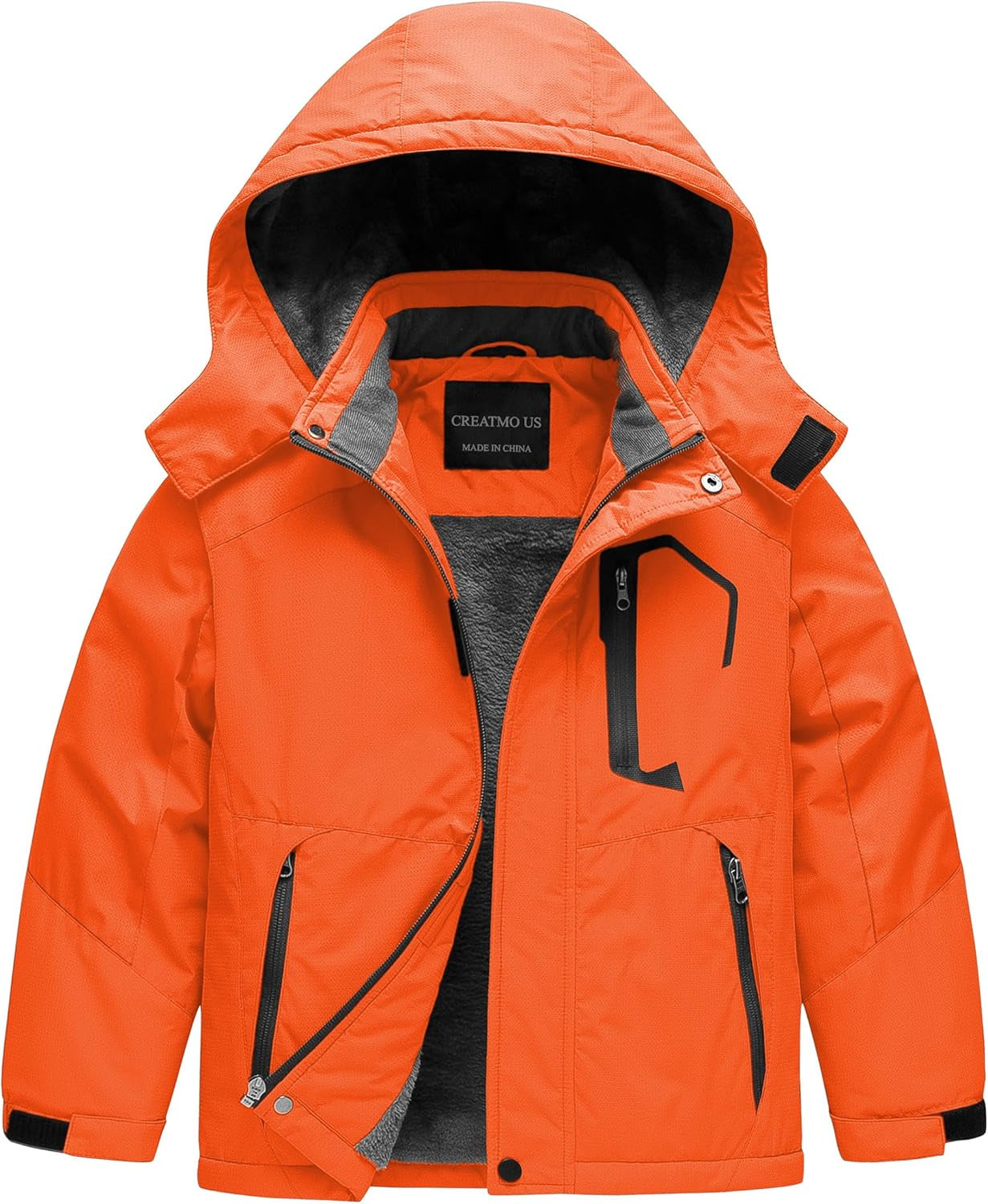 Boy'S Waterproof Ski Jacket Warm Winter Fleece Snow Coat Windproof Snowboarding Rain Jacket