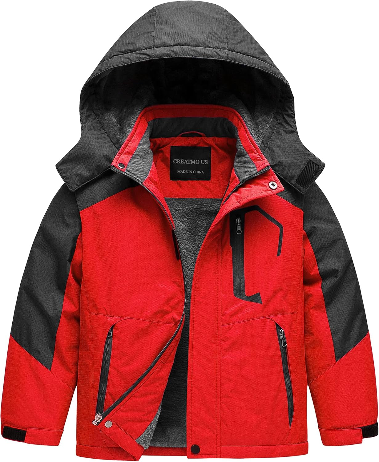 Boy'S Waterproof Ski Jacket Warm Winter Fleece Snow Coat Windproof Snowboarding Rain Jacket